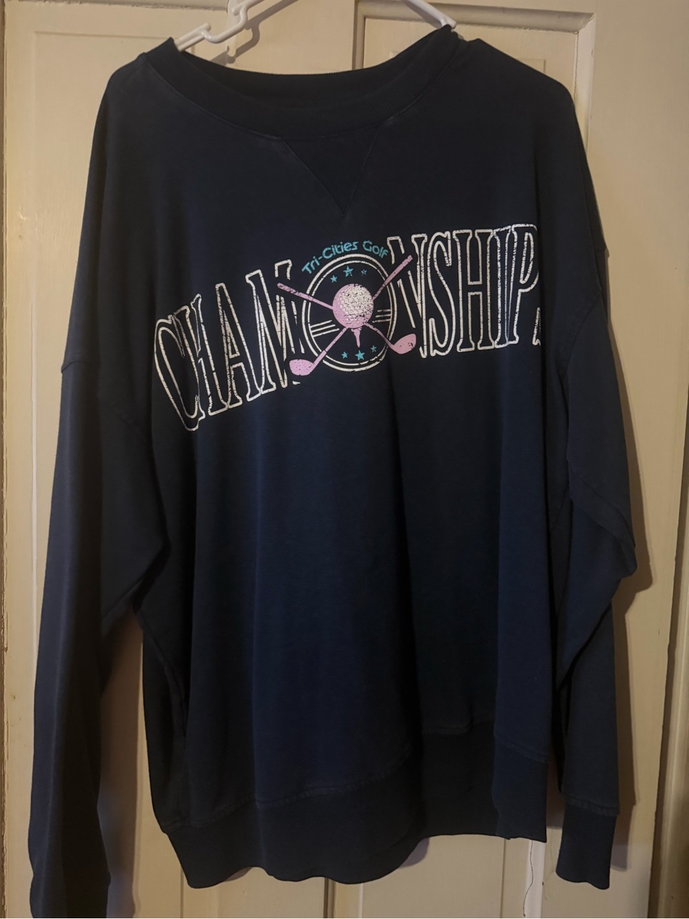 Original Use Navy Blue Crewneck Sweatshirt with Golf Graphic